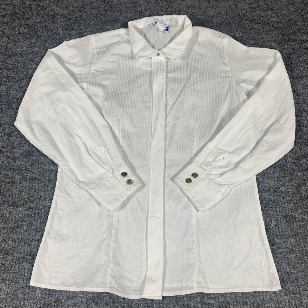 Pendleton Blouse Womens 8 White Basic Collared Lo… - image 1